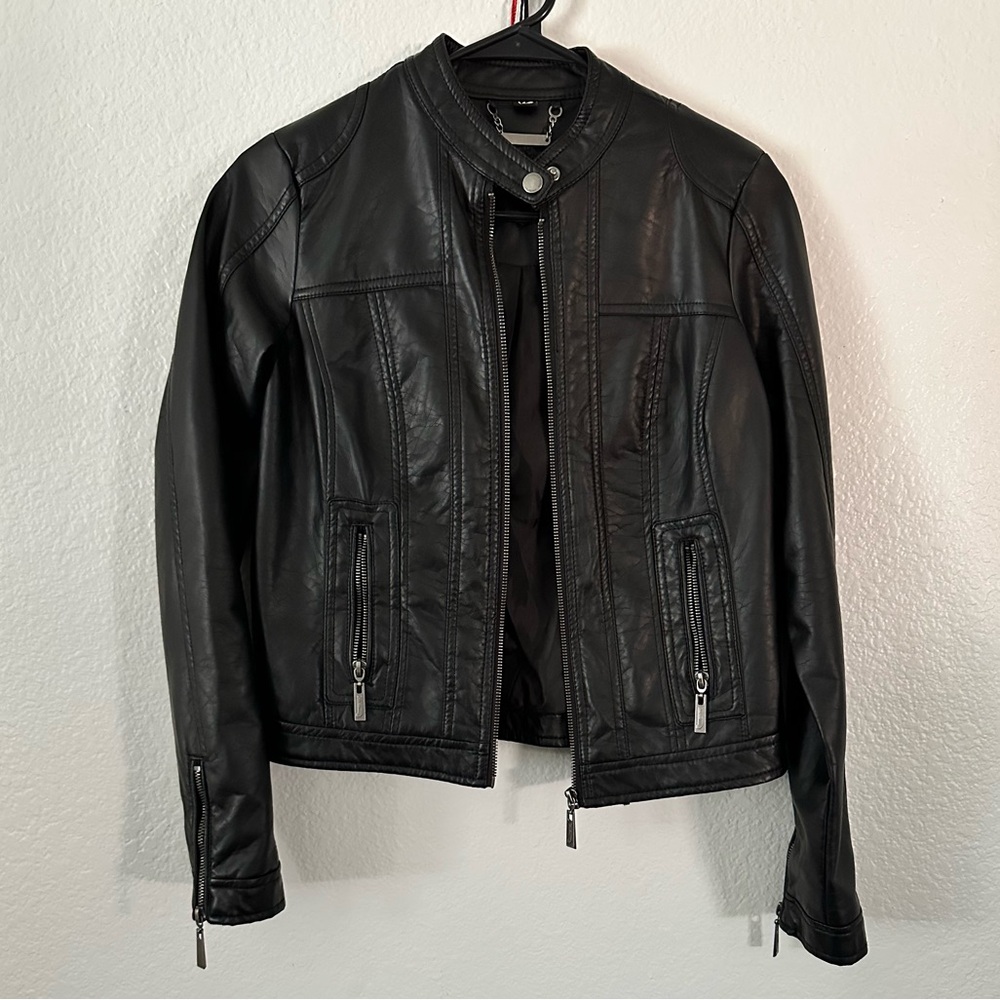 Jou Jou Women’s Black Faux Leather Jacket